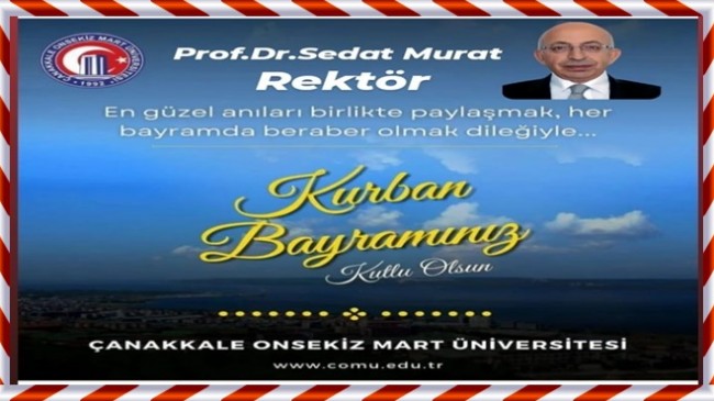 Prof. Dr. Sedat Murat’ın Kurban Bayramı Mesajı…!